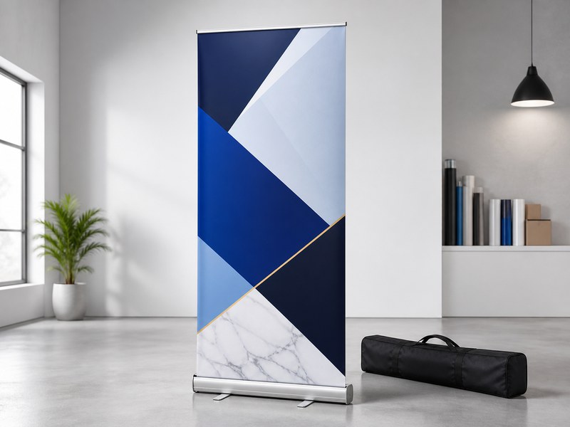 Retractable banner stand