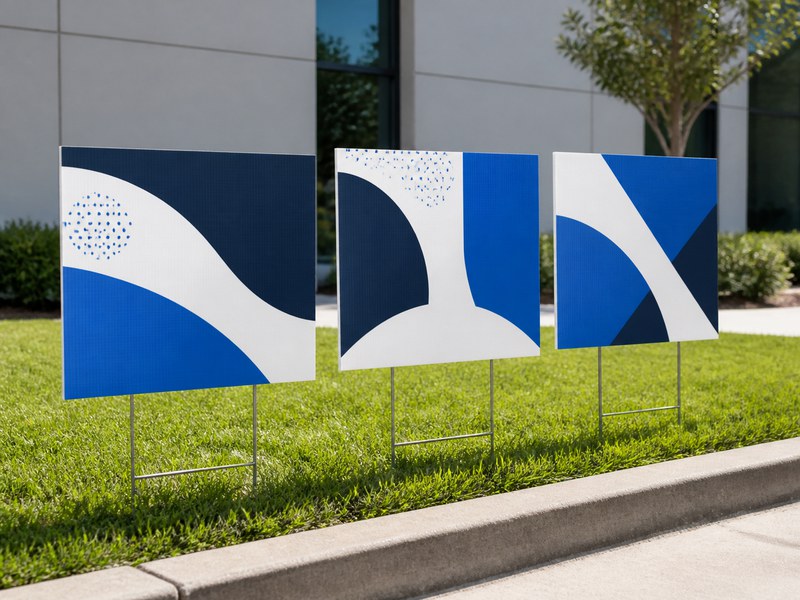 Coroplast yard signs with stakes